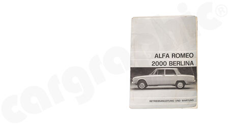 SALE - Alfa Romeo 2000 Berlina - - Operating Manual<br>
- language in German<br>
- <b>Used</b><br>
<b>Part No.</b> BOOK35
