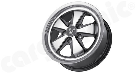 FUCHS-Wheel Evolution 7,0x17" ET 55 - - Version: Silver / Black Star<br>
- Silk-gloss anodized / matt-black<br>
- for front axle<br>
<b>Art.No.</b> CARFU5130701755<br>