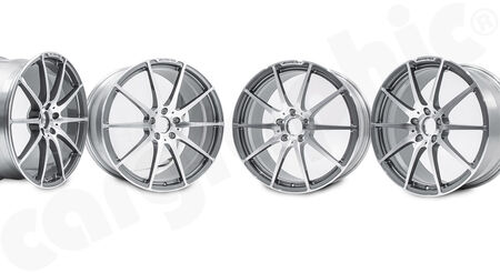 Mercedes-Benz SLS AMG Forged Wheel-Set - Dimension: 9.5x19 ET60 / 11.0x20 ET68<br>
OE-No.: A1974010402 / A1974010502<br>
Version: Himalaya-Grey / Mirror-cut<br>
<b>Part No.</b> SOMB0001