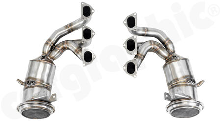 CARGRAPHIC Manifold Set RACING - - 2x 200 cpsi Ø140mm OBD HD catalytic converter<br>
- 2x OPF Ø140mm flow optimized<br>
- all sensors in place<br>
- fully OBD2 compliant<br>
- OPF monitoring active<br>
- No error codes or CEL<br>
<b>Part No.</b> CARP912GT3FKROPF