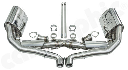 CARGRAPHIC Manifold-Back Sport Exhaust System N-GTX - - to be used with Gillet link pipes<br>
- 2x 200 cpsi catalytic converters<br>
- Tailpipes center outlet<br>
<b>Part No.</b> CARP93NGTCOKITG