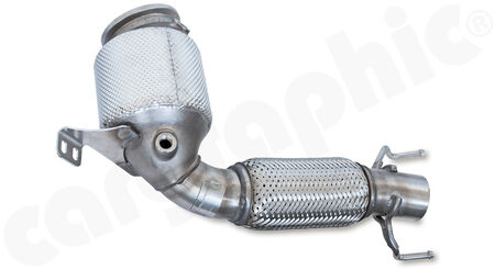 HJS Tuning Downpipe - 90812031 - with <b>200cpsi sport catalytic converter</b><br>
for<br>
- BMW 220i / 225i F45<br>
- BMW X1 sDrive 20i F48<br>
- MINI F54-F57, F60<br>
with <b>ECE-homologation</b><br>
<b>Part No.:</b> PER90812031