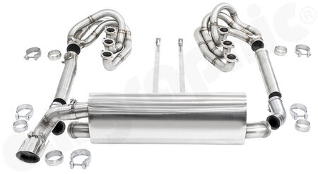 CARGRAPHIC GT Sport Exhaust System - - ID 42mm GT - Manifoldset<br>
- no heating<br>
- no catalytic converters<br>
- <b>2>1 flow AQ</b> sport rear silencer<br>
- Tailpipe variations Left<br>
<b>Part No.</b> CARP64GTKITLH02