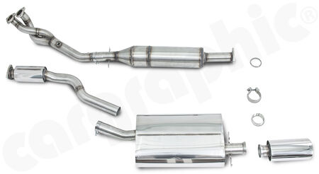 CARGRAPHIC N-GT Exhaust System - - with 100 cpsi Ø130mm Catalytic converter<br>
- 2,25" / 57,15mm pipe diameter<br>
<b>Part No.</b> CARP44S2NGT