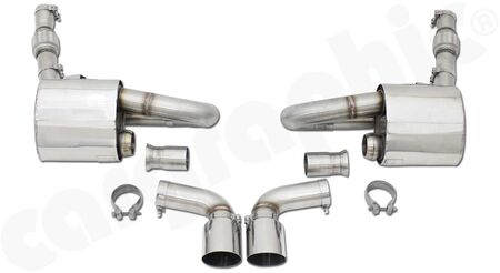 CARGRAPHIC Race Rear Silencer Set CUP - - separated gas flow<br>
- 89mm double end tailpipe set<br>
<b>Part No.</b> CARP87ETCUPDFI