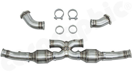 CARGRAPHIC Sport Catalytic Converter X Set - - to be used with <b>BISCHOFF</b> link pipes<br>
- X-Pipe construction<br>
- 2x 100 cpsi MS catalytic converters<br>
<b>Part No.</b> CARP93NGTKATXB