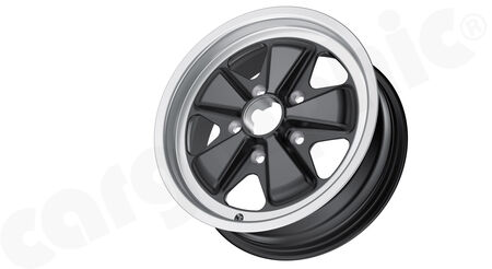 FUCHS-Wheel Evolution 6,0x15" ET 36 - - Version: Black Star<br>
- Silk-gloss anodized / matt-black<br>
<b>Part No.</b> CARFU155130601536B