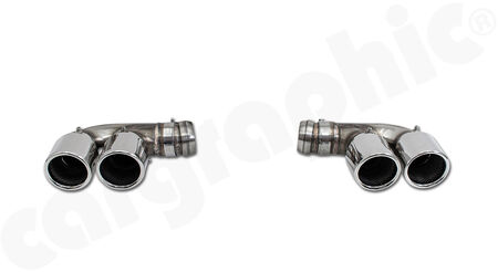 CARGRAPHIC Double-end Sport Tailpipe Set - <b>- Carrera S Look -</b><br>
- 4x 89mm round, rolled-in<br>
- <b>Stainless steel mirror polished</b><br>
<b>Part No.</b> CARP912ERKITSS