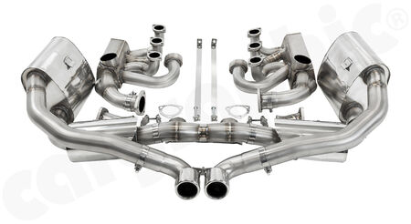 CARGRAPHIC Sport Exhaust System N-GTX - - ID42 Manifolds with heating<br>
- 2x 200 cpsi catalytic converters<br>
- Tailpipe center outlet<br>
<b>Part No.</b> CARP93NGTKITXCOGH