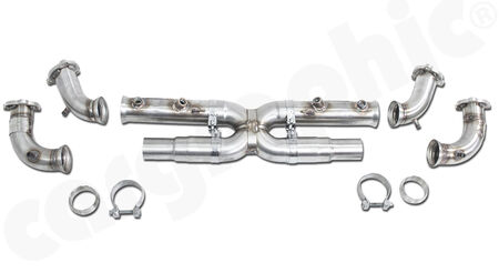 CARGRAPHIC Catalytic Converter Replacement Pipe Set - - X Pipe Version <b>merged exhaust flow</b><br>
- without catalytic converters<br>
- not OBD2 compliant<br>
<b>Part No.</b> CARP96KATXER