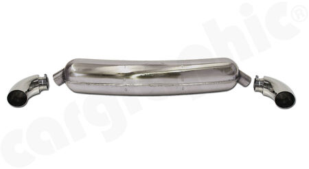 CARGRAPHIC Sport Rear Silencer - - Inlet: <b>Single flow</b><br>
- Outlet: <b>Left and Right</b> with <b>100mm</b> Tailpipe<br>
- <b>SUPER SOUND VERSION</b><br>
<b>Part No.</b> CAR2SS100SS