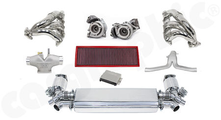 CARGRAPHIC Power Kit 4 RSC-710 - up to <b>522KW (710PS)</b> and <b>873Nm</b><br>
- incl. Turbo-back Sport Exhaust System<br>
- <b>without exhaust valves</b><br>
<b>Part No.</b> LKP91T397S4FLAP