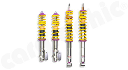 KW Variant 3 inox-line - Coilover Suspension - - Perfect to be combined with <b>CARGRAPHIC AirLift</b><br>
- Rebound & compression separately adjustable<br>
- FA: lowering <b>-20 up to 45mm</b><br>
- RA: lowering <b>-20 up to 45mm</b><br>
- for models <b>without PASM</b><br>
<b>Part No.</b> KW35271015