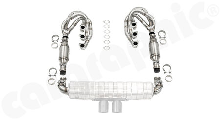CARGRAPHIC GT Sport Exhaust System - - ID 42mm GT - Manifoldset<br>
- no heating<br>
- 2x 200 cpsi catalytic converters<br>
- to be used with <b>OEM GT3</b> sport rear silencer<br>
<b>Part No.</b> CARP11GTKITCOGT31