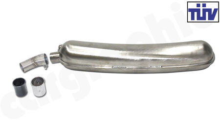 CARGRAPHIC Sport Rear Silencer - - Inlet: <b>Single flow</b><br>
- Outlet: <b>Left</b> with <b>60mm</b> Tailpipe<br>
- <b>SOUND VERSION with TUEV Certificate</b><br>
<b>Part No.</b> CAR1SS60