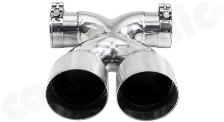 CARGRAPHIC Sport Double-End Tailpipe "X" - - 2x 89mm round - <b>Lightweight Special</b><br>
- <b>stainless steel brushed</b><br>
- for CARGRAPHIC and original rear silencer <br>
<b>Part No.</b> PERP87ER35X
