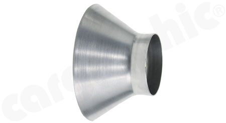 CARGRAPHIC Catalytic Converter cone - - Construction made of T-304L lightweight stainless steel<br>
- Outlet cone<br>
- Size: Ø130mm<br>
<b>Part No.</b> 711127A