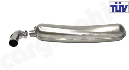 CARGRAPHIC Sport Rear Silencer - - Inlet: <b>Single flow</b><br>
- Outlet: <b>Left</b> with <b>85mm</b> Tailpipe<br>
- <b>SOUND VERSION with TUEV Certificate</b><br>
<b>Part No.</b> CAR1SS85