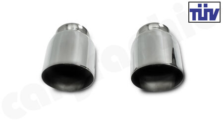 CARGRAPHIC Tailpipe Set - - 89mm round<br>
- with TÜV certificate<br>
<b>Part No.</b> CARP93ER35