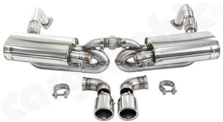 CARGRAPHIC Sport Rear Silencer Set - - without exhaust valves<br>
- 89mm double end tailpipe set, rolled in<br>
- SUPER SOUND Version<br>
<b>Part No.</b> CARP87ETO289R
