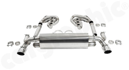 CARGRAPHIC GT Sport Exhaust System - - ID 45mm GT - Manifoldset<br>
- no heating<br>
- no catalytic converters<br>
- <b>dual flow AQ</b> sport rear silencer<br>
- Tailpipe variations Left and Right<br>
<b>Part No.</b> CARP64GTKITLHRH4502