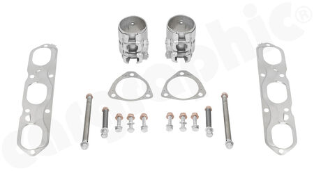 Fitting kit for sport exhaust systems - - 2x Double clamps<br>
- 2x  Screw / Sleeve long / short<br>
- 2x Seals 3-hole<br>
- 2x Seals manifolds<br>
<b>Part No.</b> CARP97KITMON