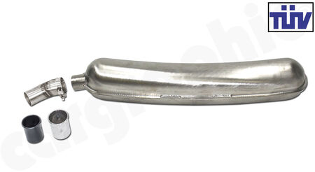 CARGRAPHIC Sport Rear Silencer - - Inlet: <b>Dual flow</b><br>
- Outlet: <b>Left</b> with <b>60mm</b> Tailpipe<br>
- <b>SOUND VERSION with TUEV Certificate</b><br>
<b>Part No.</b> CAR3SS60