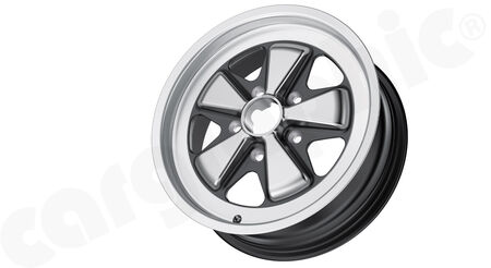 FUCHS-Wheel Evolution 6.0x16" ET 36 - - Version: Silver / Black Star<br>
- Silk-gloss anodized / matt-black<br>
<b>Part No.</b> CARFU165130601636