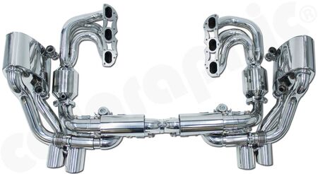 CARGRAPHIC Sport Exhaust System - - Cylinder-back system<br>
- with center silencer replacement X-pipe<br>
- and integrated exhaust valves<br>
- <b>SOUND / RACE SOUND Version</b><br>
<b>Part No.</b> PERP91KITXPIPE