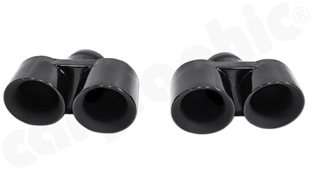 CARGRAPHIC Double End Tailpipe Set - - 2x89mm round, Modena Design<br>
- <b>Glossy black enamelled</b><br>
<b>Part No.</b> CARP97TDFIERENA