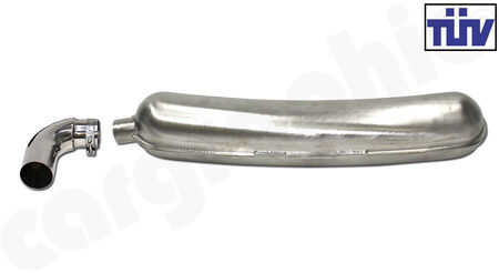 CARGRAPHIC Sport Rear Silencer - - Inlet: <b>Dual flow</b><br>
- Outlet: <b>Left</b> with <b>75mm</b> Tailpipe<br>
- <b>SOUND VERSION with TUEV Certificate</b><br>
<b>Part No.</b> CAR3SS75