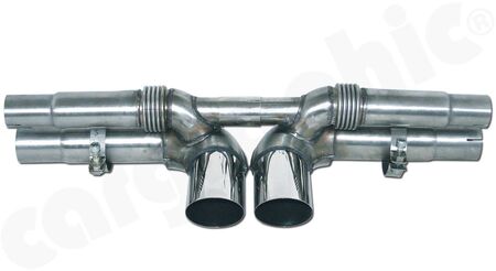 CARGRAPHIC Final Silencer Replacement Pipe - - with integrated 89mm tailpipes<br>
- non-silenced version without resonators<br>
- SUPER SOUND Version<br>
<b>Part No.</b> CARP97GT3ETS