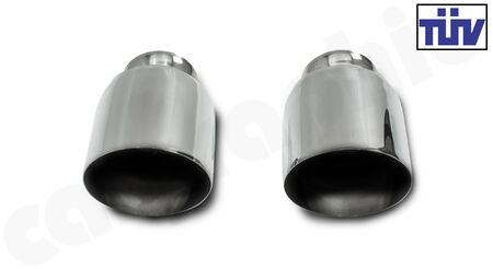 CARGRAPHIC Tailpipe Set - - 100mm round<br>
- with TÜV certificate<br>
<b>Part No.</b> CARP93ER4
