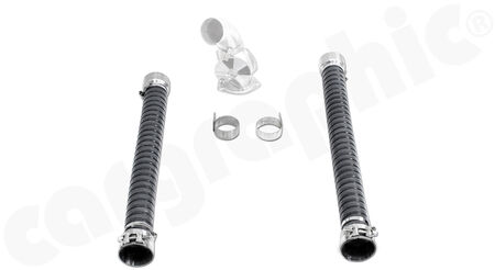 CARGRAPHIC Heater Adapter kit 911 GT Systems -  - for <b>angled</b> heater valves<br>
- Adapter stubs SS304L<BR>
- Ring Clips SS304L<br>
- High temperature heater hoses<br>
<b>Part No.</b> CARP11GTHXKITA