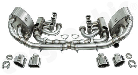 CARGRAPHIC Sport Exhaust System N-GTX - - <b>ID42</b> alternative <b>ID45</b> Manifolds<br>
- with heating<br>
- no catalytic converters<br>
- 2x exhaust valves<br>
- Tailpipe variations<br>
<b>Part No.</b> CARP93NGTKITXERGHFLAP