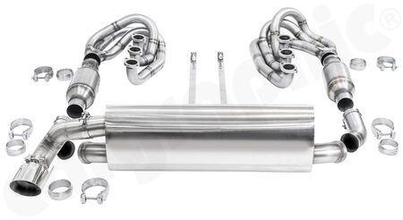 CARGRAPHIC GT Sport Exhaust System - - ID 42mm GT - Manifoldset<br>
- no heating<br>
- 2x 200 cpsi catalytic converters<br>
- <b>2>1 flow AQ</b> sport rear silencer<br>
- Tailpipe variations Left<br>
<b>Part No.</b> CARP64GTKITLH01