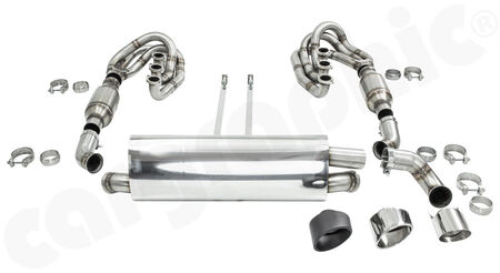 CARGRAPHIC GT Sport Exhaust System - - ID 42mm GT - Manifoldset<br>
- no heating<br>
- 2x 100 cpsi catalytic converters<br>
- <b>2>1 flow AQ</b> sport rear silencer<br>
- Tailpipe variations Right<br>
<b>Part No.</b> CARP64GTKITRH01