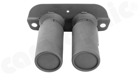 CARGRAPHIC Sport Tailpipes - - Special-Version with Silencer<br>
- 2x 100mm round<br>
- <b>Matt-Black Thermopaint</b><br>
<b>Part No.</b> CARP912GT3ERSILTP
