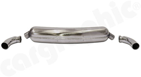 CARGRAPHIC Sport Rear Silencer - - Inlet: <b>Single flow</b><br>
- Outlet: <b>Left and Right</b> with <b>75mm</b> Tailpipe<br>
- <b>SUPER SOUND VERSION</b><br>
<b>Part No.</b> CAR2SS75SS
