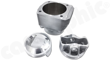 CARGRAPHIC Piston and Barrel Set - - Conversion to 3,8l / 3797ccm<br>
- Forged pistons<br>
- Forged barrels<br>
- 102,7mm / 109mm - spigot size<br>
<b>Part No.</b> CAR10303801