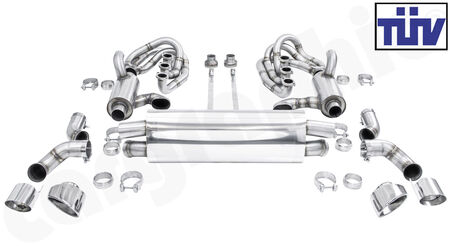 CARGRAPHIC GT Sport Exhaust System - - ID 42mm GT - Manifoldset<br>
- with heating<br>
- 2x 200 cpsi catalytic converters<br>
- <b>dual flow AQ</b> sport rear silencer<br>
- Tailpipe variations Left and Right<br>
- with TÜV certificate<br>
<b>Part No.</b> CARP64GTKITLHRH