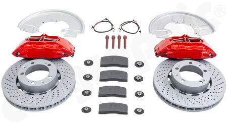CARGRAPHIC Sport Brake Kit Front Axle - - with red 4-pistons brake calipers<br>
- with rotors Ø322x32mm<br>
<b>Part No.</b> CAR3511916993R