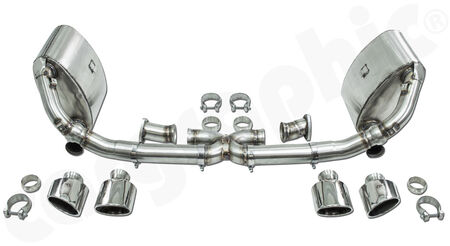 CARGRAPHIC Sport Exhaust System N-GTX - - to be used with Gillet link pipes<br>
- no catalytic converters<br>
- Tailpipe variations<br>
<b>Part No.</b> CARP93NGTKATXERGKIT