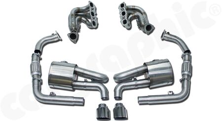 Race Exhaust System Grand Am Cayman Cup - - Race manifolds without catalytic converters<br>
- Race rear silencer set "CUP"<br>
- 89mm double end tailpipe set<br>
- not OBD2 compliant<br>
<b>Part No.</b> CARP87DFIGRANDAM1