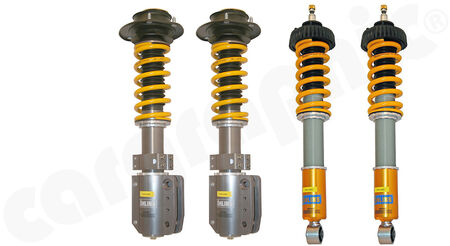 ÖHLINS Road & Track - Coilover Suspension - - Perfect to be combined with <b>CARGRAPHIC AirLift</b><br>
- Rebound and compression adjustable<br>
- FA: lowering <b>-10 up to 40mm</b><br>
- RA: lowering <b>-10 up to 40mm</b><br>
- for models <b>from 1990</b><br>
<b>Part No.</b> CARPORGN01