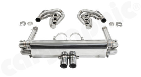 CARGRAPHIC GT Sport Exhaust System - - ID 45mm GT - Manifoldset<br>
- no heating<br>
- no catalytic converters<br>
- no exhaust valves<br>
- <b>4>2 flow</b> sport rear silencer<br>
- Tailpipe variations Center Outlet<br>
<b>Part No.</b> CARP64GTKITCO4502