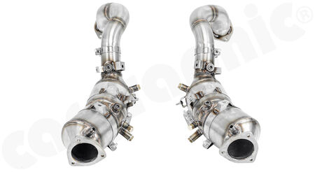 CARGRAPHIC Catalytic Converter Unit Set - - 2x 200cpsi Ø130mm HD Tri-Metall catalytic converters<br>
- <b>fully OBD2 compliant</b><br>
- with <b>flow optimized OPF</b><br>
- with all sensor connections<br>
- <b>Pressure monitoring ACTIVE</b><br>
<b>Part No.</b> CARP82GT4RSKATOBD2OPF