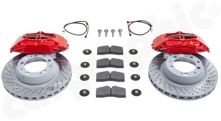 CARGRAPHIC Sport Brake Kit Rear Axle - - with red 4-pistons brake calipers<br>
- with rotors Ø322x28mm<br>
<b>Part No.</b> CAR3522946993R