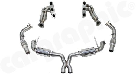 Race Exhaust System Grand Am Cayman Cup - - Race manifolds without catalytic converters<br>
- Race rear silencer set "RACE-X"<br>
- 89mm double end tailpipe set<br>
- not OBD2 compliant<br>
<b>Part No.</b> CARP87GRANDAM3