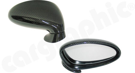 CARGRAPHIC Mirror Casing Set - - Turbo 2 Look <br>
- Visual-Carbon (without glass)<br>
- Exchange (Caution of 350,00€)<br>
<b>Part No.</b> P64901CAT

